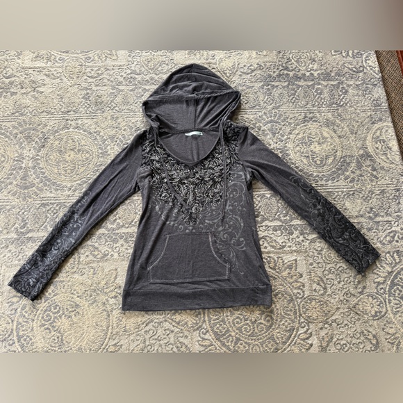 Maurices Tops - Maurices Charcoal Hooded Top